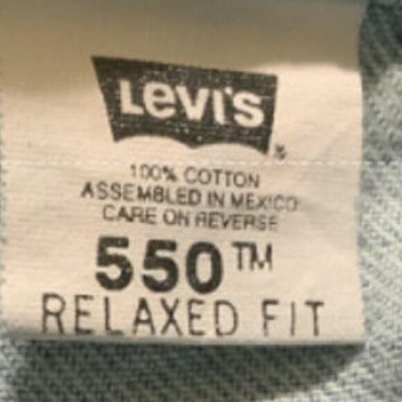 Levis 550 Red Tab Jeans Mens 34x30 Tapered Relaxed Light Wash Denim Streetwear - Picture 8 of 9